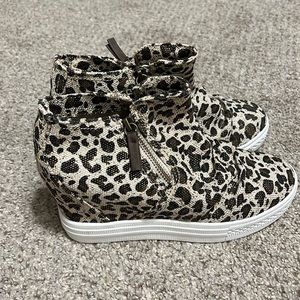 Cheetah print booties